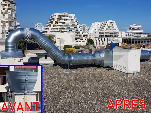 installation conduit de hotte de cuisine pro