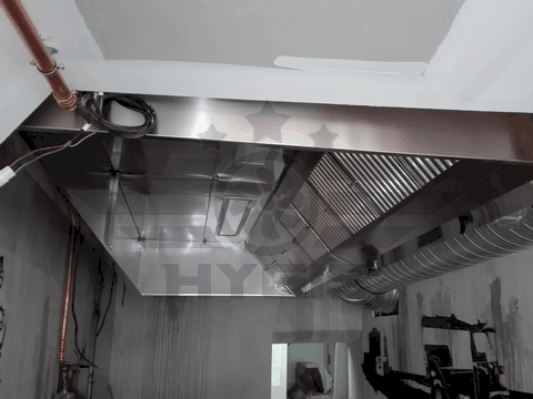installation extraction hotte avec moteur wok hygis